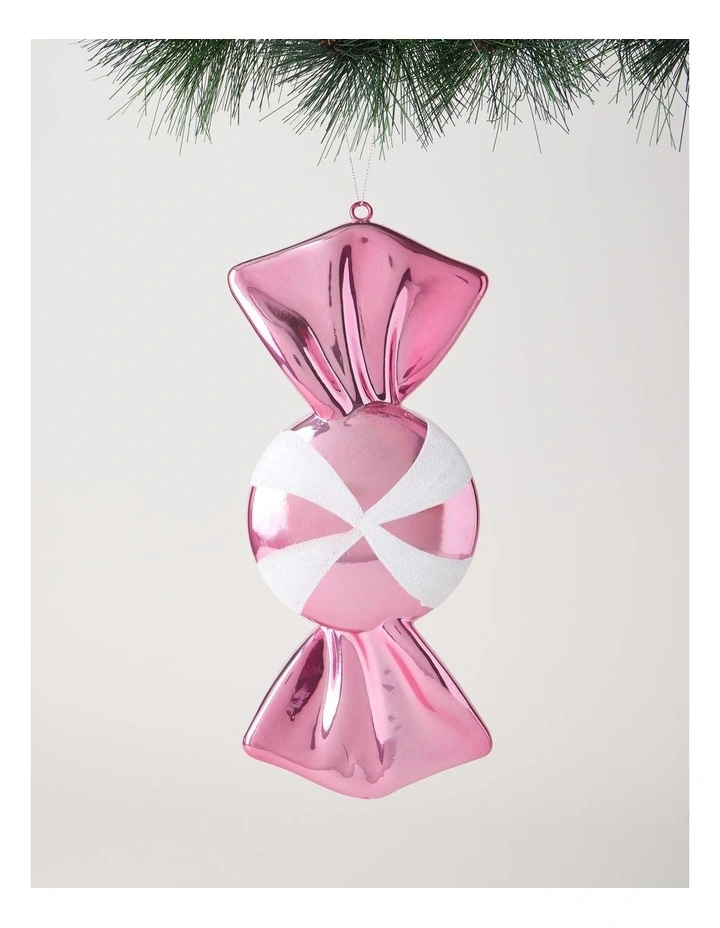 Nostalgia Christmas Oversized Plastic Candy Ornament 30cm in Pink image 1