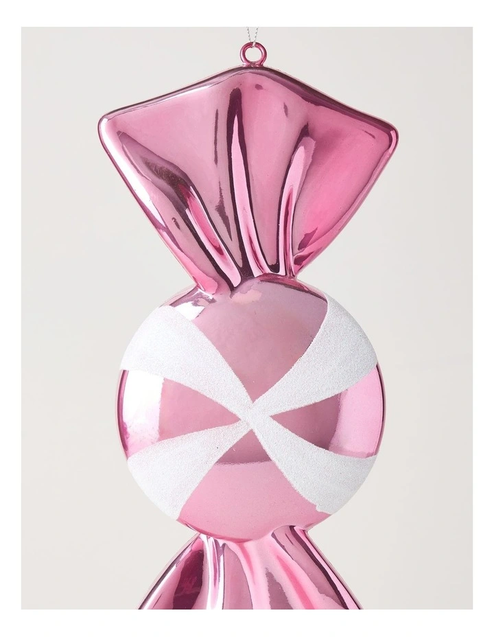 Nostalgia Christmas Oversized Plastic Candy Ornament 30cm in Pink image 2
