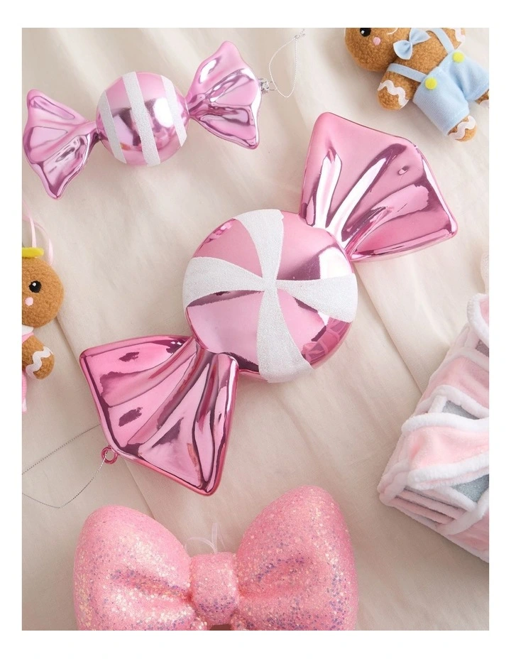 Nostalgia Christmas Oversized Plastic Candy Ornament 30cm in Pink image 3