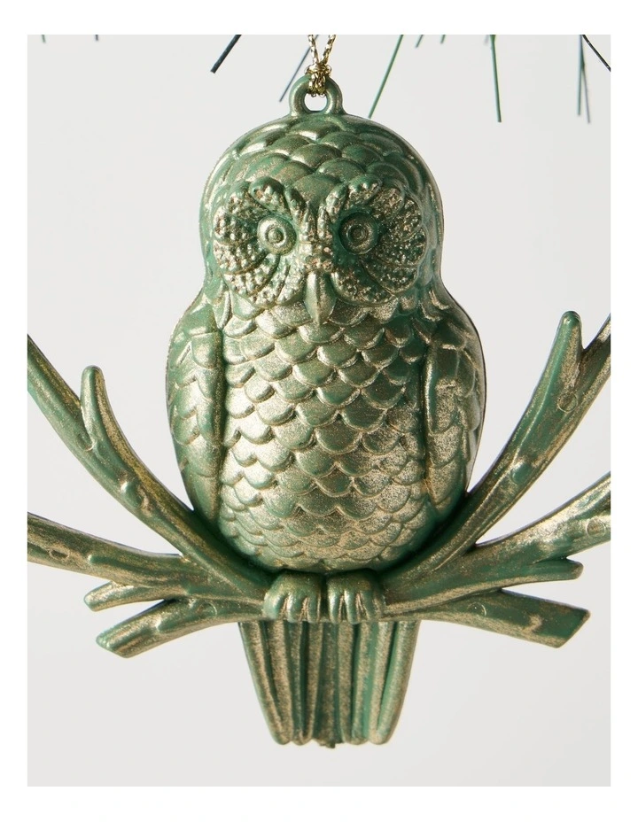 Harvest Christmas Owl Ornament 9cm in Green image 3