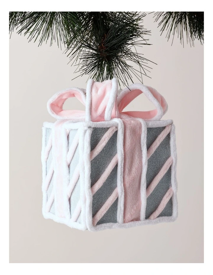 Candyland Christmas Present Ornament 15cm in Pink/Blue image 1