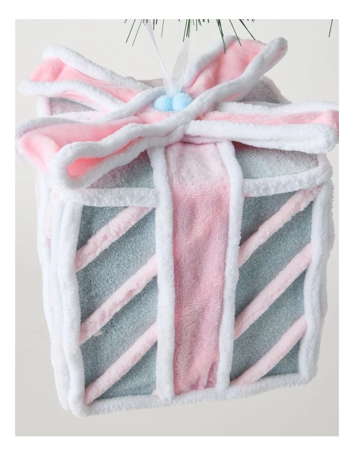Nostalgia Christmas Present Ornament 15cm in Pink/Blue image 2
