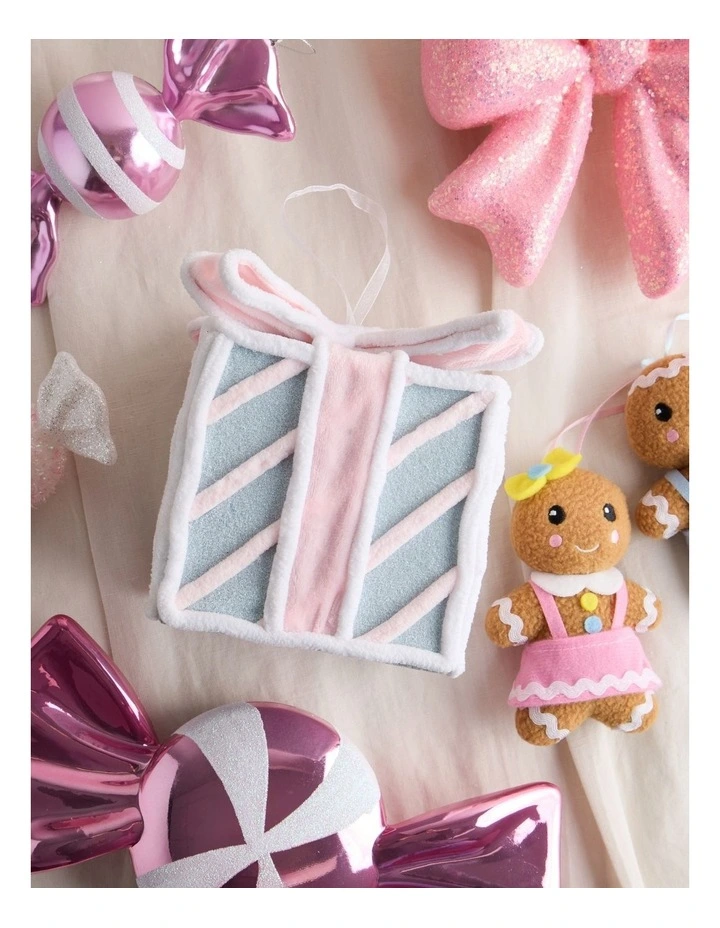 Nostalgia Christmas Present Ornament 15cm in Pink/Blue image 3