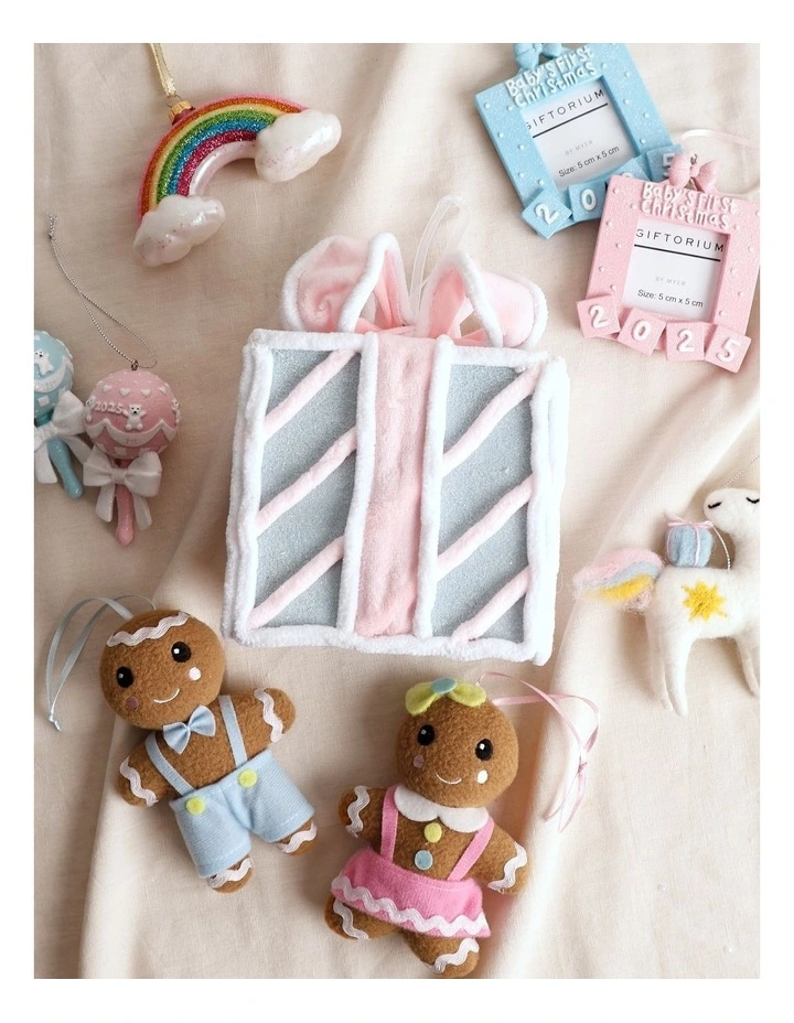 Candyland Christmas Present Ornament 15cm in Pink/Blue image 4