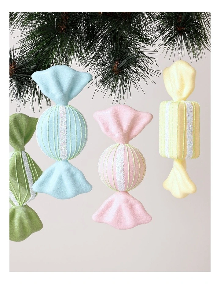 Candyland Christmas 4pk Plastic Candy Ornament 17.5cm in Multicolour image 2