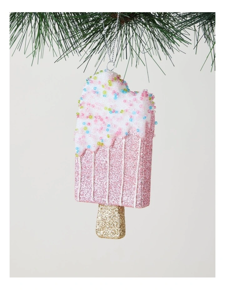 Nostalgia Christmas Plastic Popsicle Ornament 12cm in Pink image 1