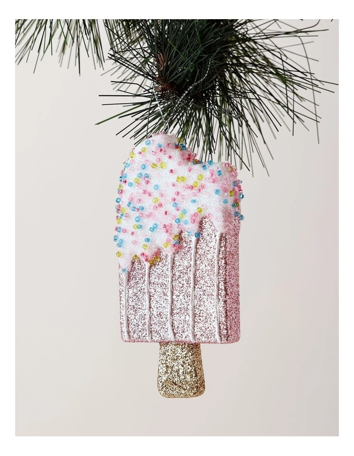 Candyland Christmas Plastic Popsicle Ornament 12cm in Pink image 1