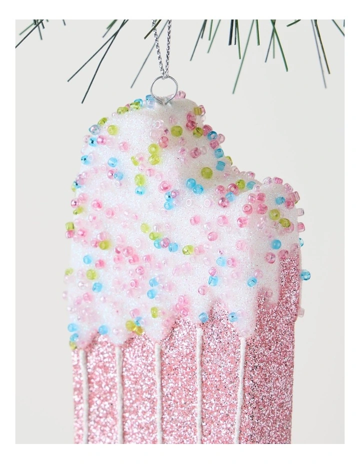 Nostalgia Christmas Plastic Popsicle Ornament 12cm in Pink image 2