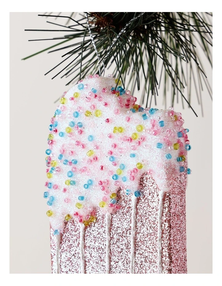 Candyland Christmas Plastic Popsicle Ornament 12cm in Pink image 2