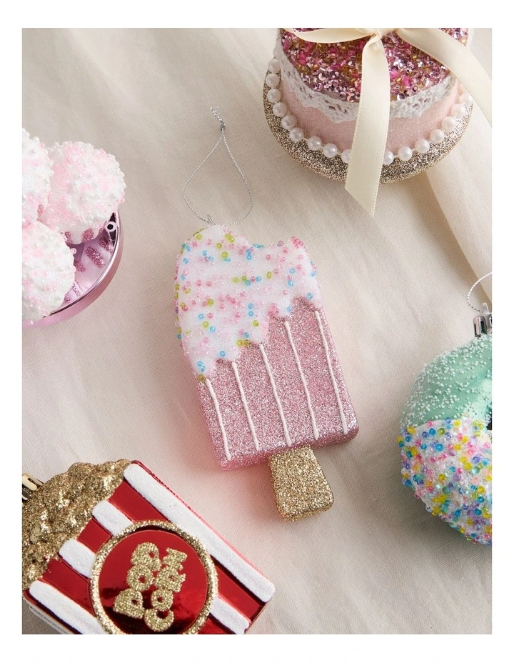 Nostalgia Christmas Plastic Popsicle Ornament 12cm in Pink image 3