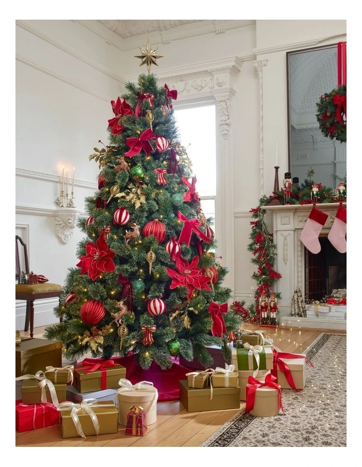 Heirloom Christmas Glitter Stripe Oversized Bauble 15cm in Red image 3