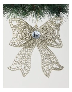 Luxe Christmas Oversized Bow Ornament 20cm in Gold