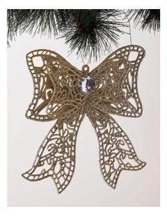 Luxe Christmas Oversized Bow Ornament 20cm in Gold