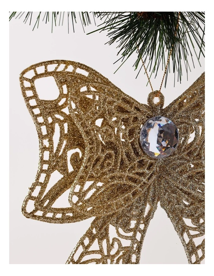 Luxe Christmas Oversized Bow Ornament 20cm in Gold image 2