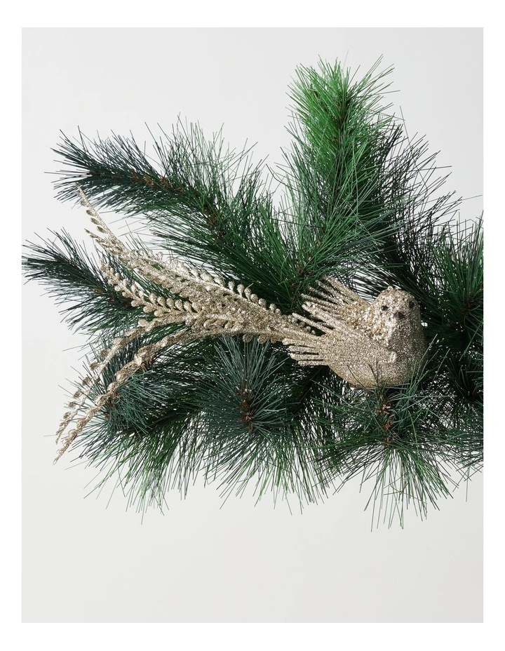 Luxe Christmas Glittered Bird Clip in Champagne: 7.5cm image 1
