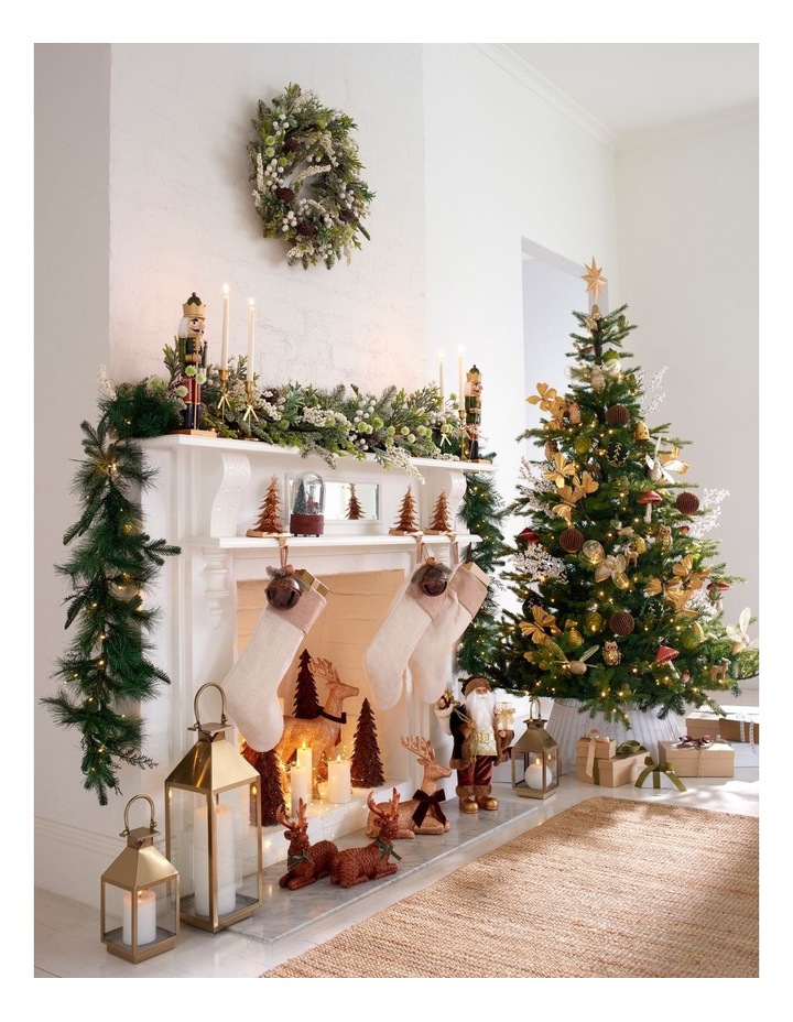 Glitter Triangle Leaf Table Tree Decoration in Bronze: 30cm image 2