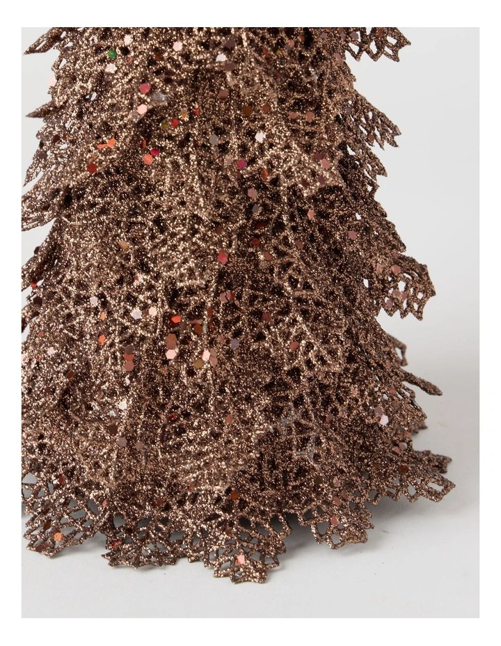 Glitter Triangle Leaf Table Tree Decoration in Bronze: 30cm image 3
