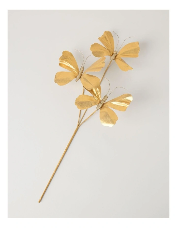 Harvest Plastic Butterfly Pick in Gold: 55cm image 3