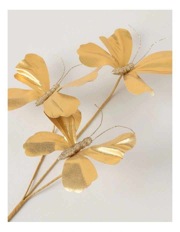 Harvest Plastic Butterfly Pick in Gold: 55cm image 4
