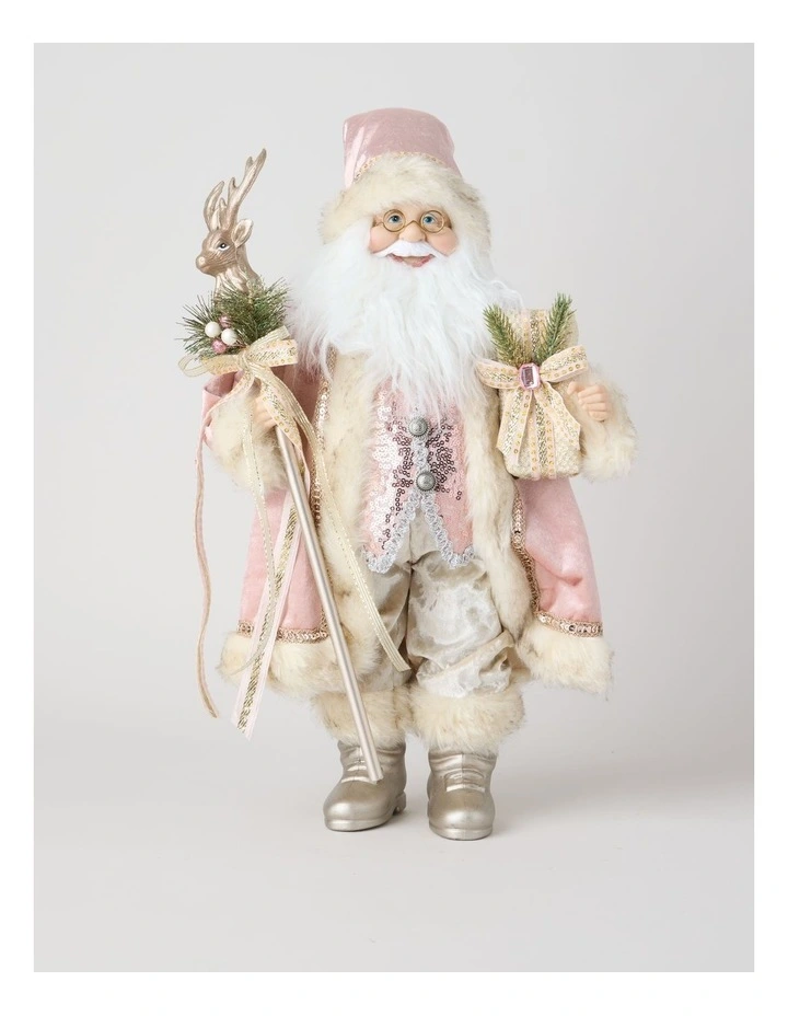 Luxe Eloise Santa with Staff in Pink: 46cm image 1