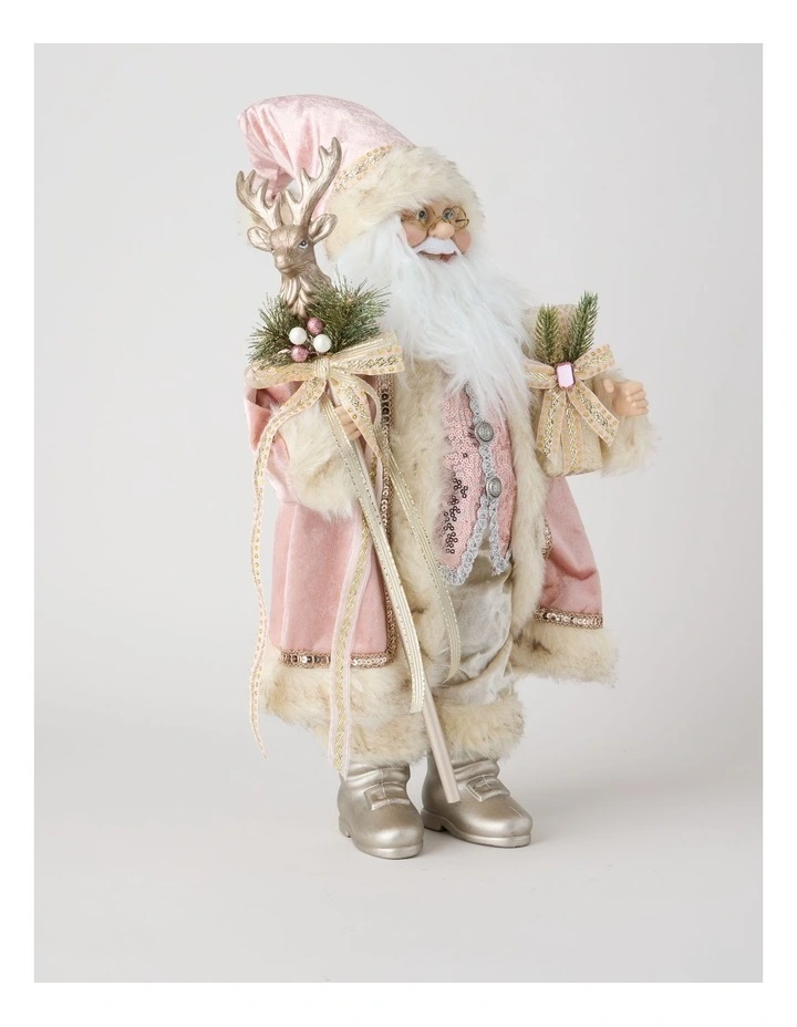 Luxe Eloise Santa with Staff in Pink: 46cm image 3