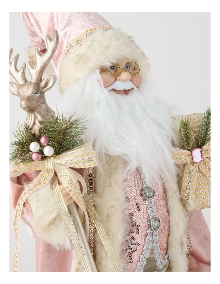 Luxe Eloise Santa with Staff in Pink: 46cm image 4