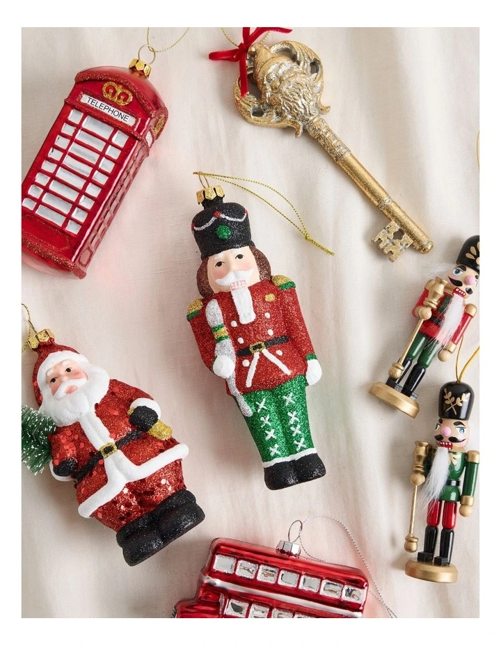 Heirloom Plastic Glitter Nutcracker Ornament in Multi: 14cm image 4