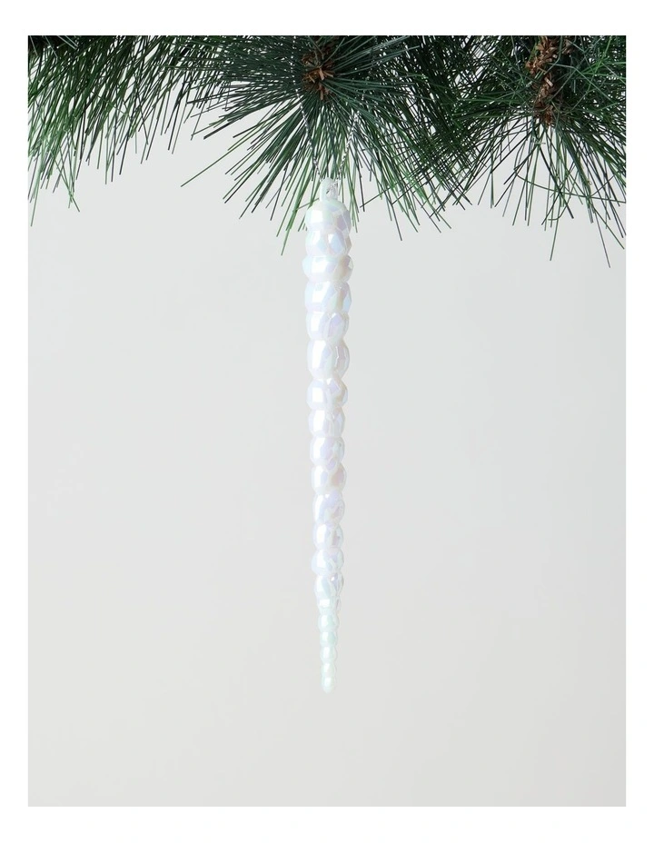 Nostalgia Christmas Acrylic Iridescent Icicle Ornament in Pink: 17cm image 1