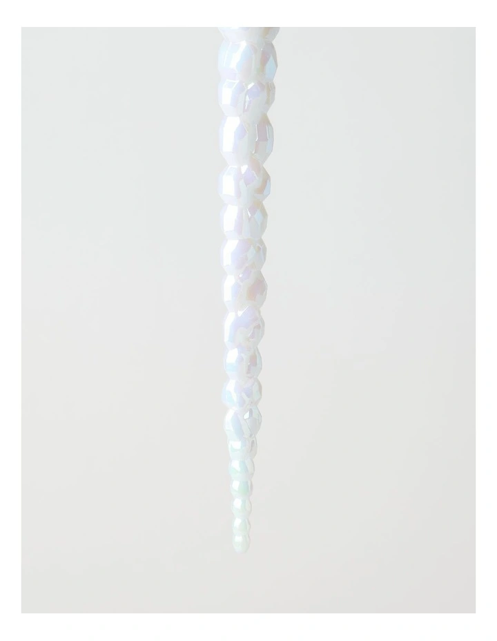 Nostalgia Christmas Acrylic Iridescent Icicle Ornament in Pink: 17cm image 2