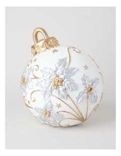 Luxe Poly Oversized Ornament Decor in White: 30cm