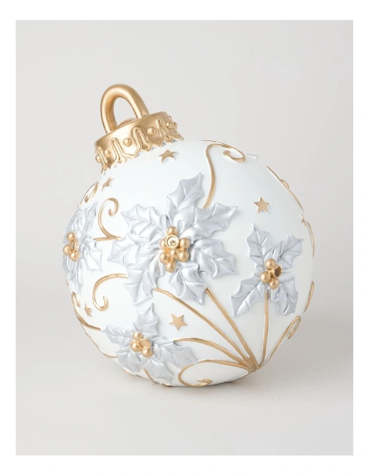 Luxe Poly Oversized Ornament Decor in White: 30cm image 1
