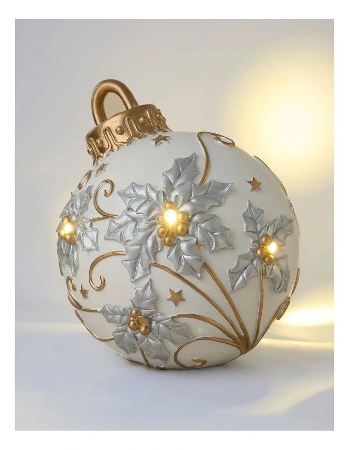 Luxe Poly Oversized Ornament Decor in White: 30cm image 2