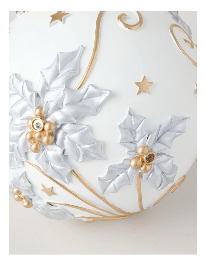 Luxe Poly Oversized Ornament Decor in White: 30cm image 3