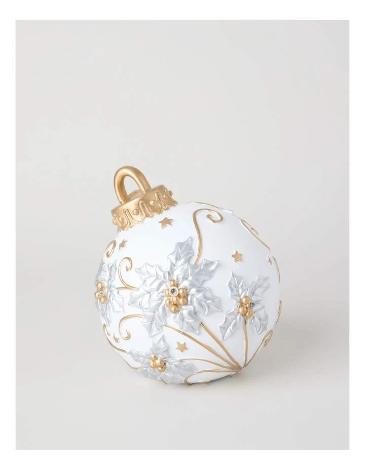 Luxe Poly Oversized Ornament Decor in White: 23cm image 1
