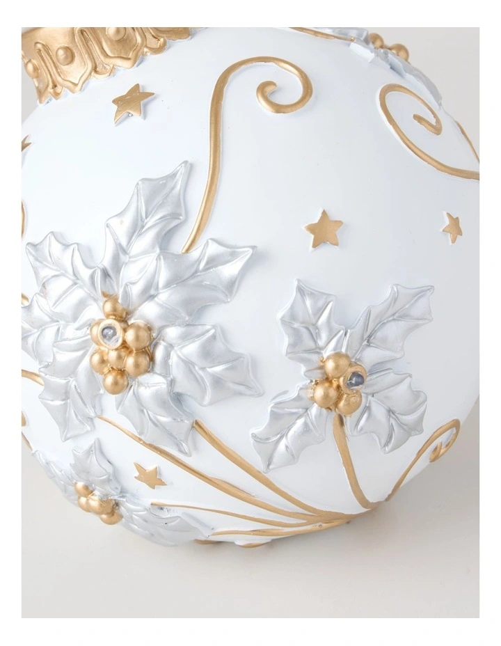 Luxe Poly Oversized Ornament Decor in White: 23cm image 3