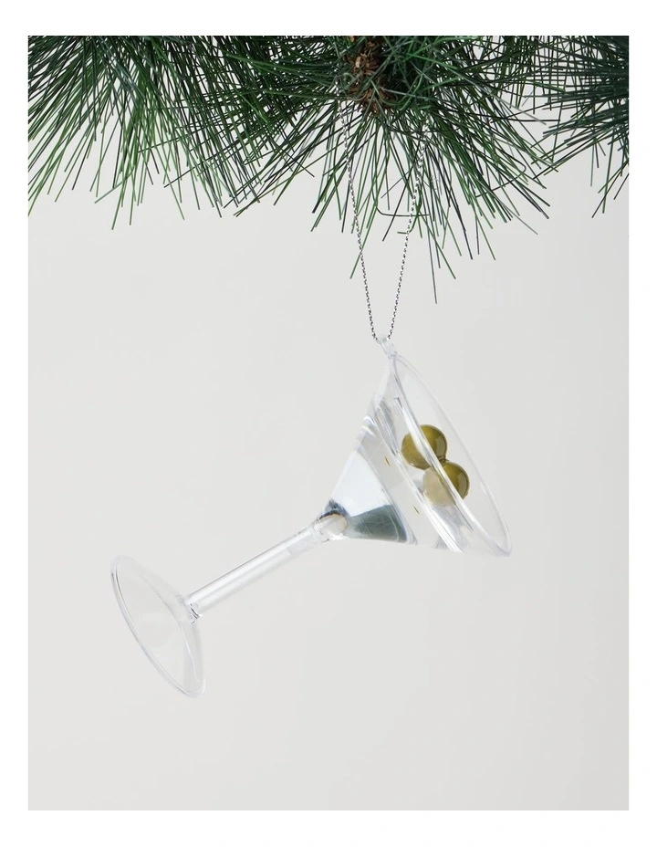 Nostalgia Christmas Plastic Dry Martini Ornament in Clear: 10cm image 1