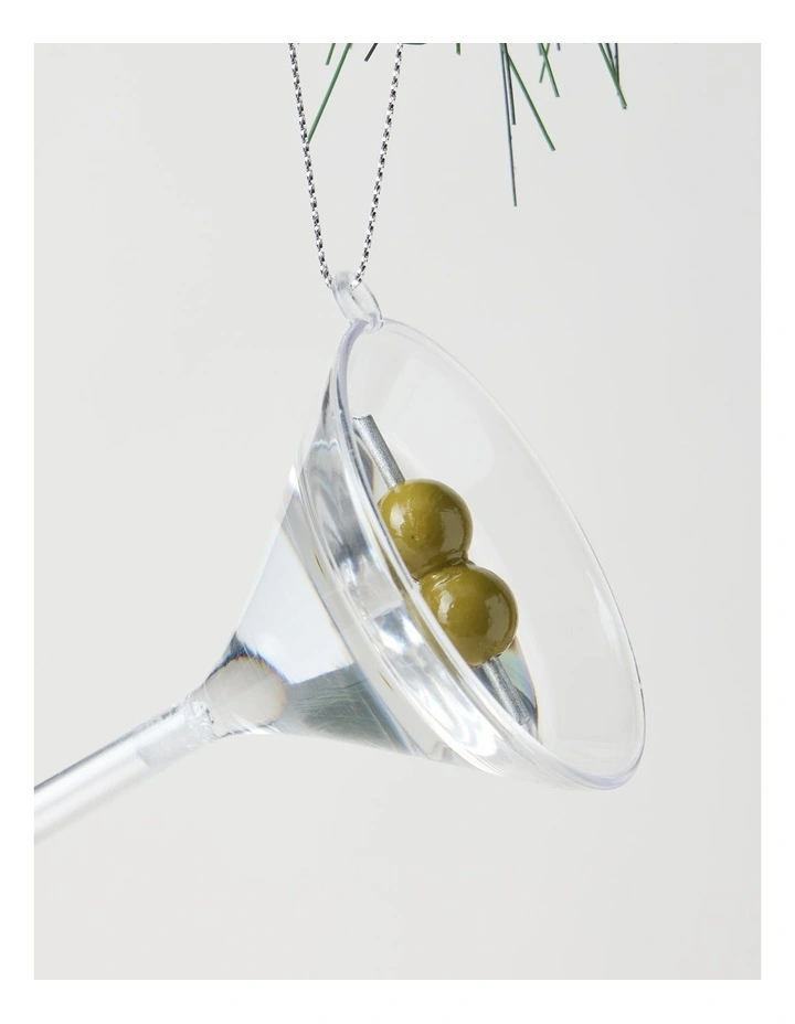 Nostalgia Christmas Plastic Dry Martini Ornament in Clear: 10cm image 2