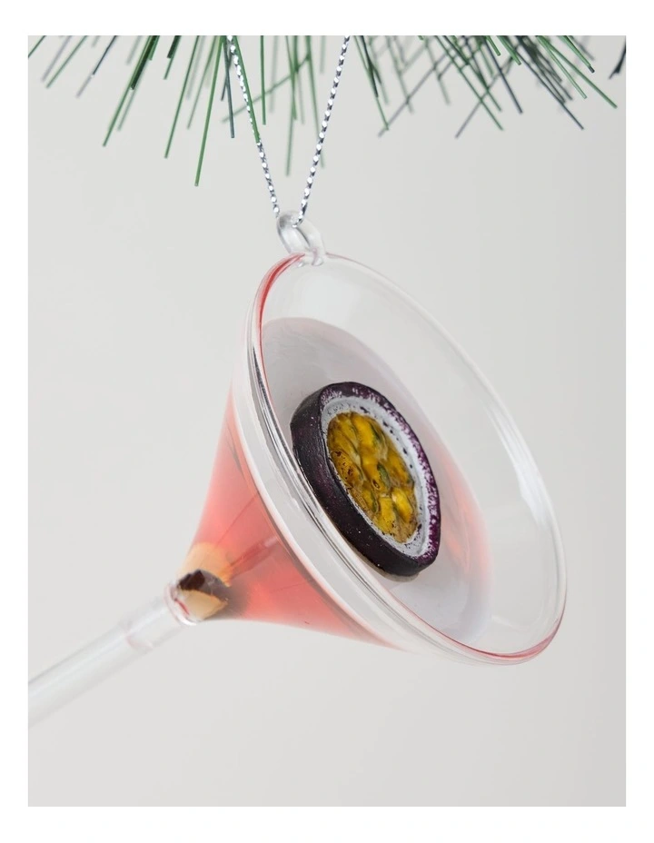 Nostalgia Christmas Plastic Passionfruit Cocktail Ornament in Pink: 10cm image 2