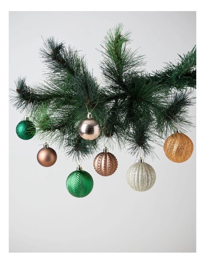Harvest Shatterproof Baubles 100pk in Gold, Green, and Brown: 5/6/7cm image 3