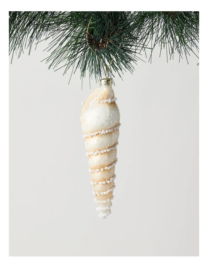 Eucalyptus Screw Shell Ornament in Brown: 13cm image 1