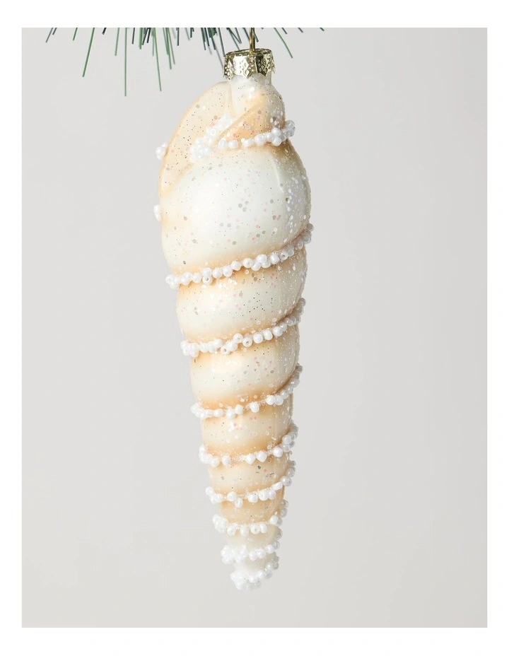Eucalyptus Screw Shell Ornament in Brown: 13cm image 2