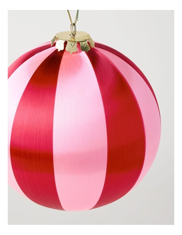 Nostalgia Christmas Oversized Satin Bauble in Pink and Red: 15cm image 3