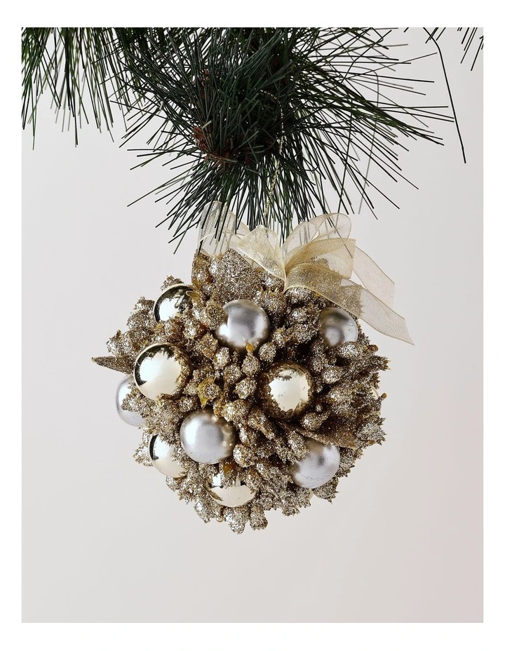 Luxe Christmas Champagne Plastic Berry Kissing Ball image 1