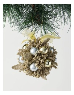 Luxe Christmas Champagne Plastic Berry Kissing Ball
