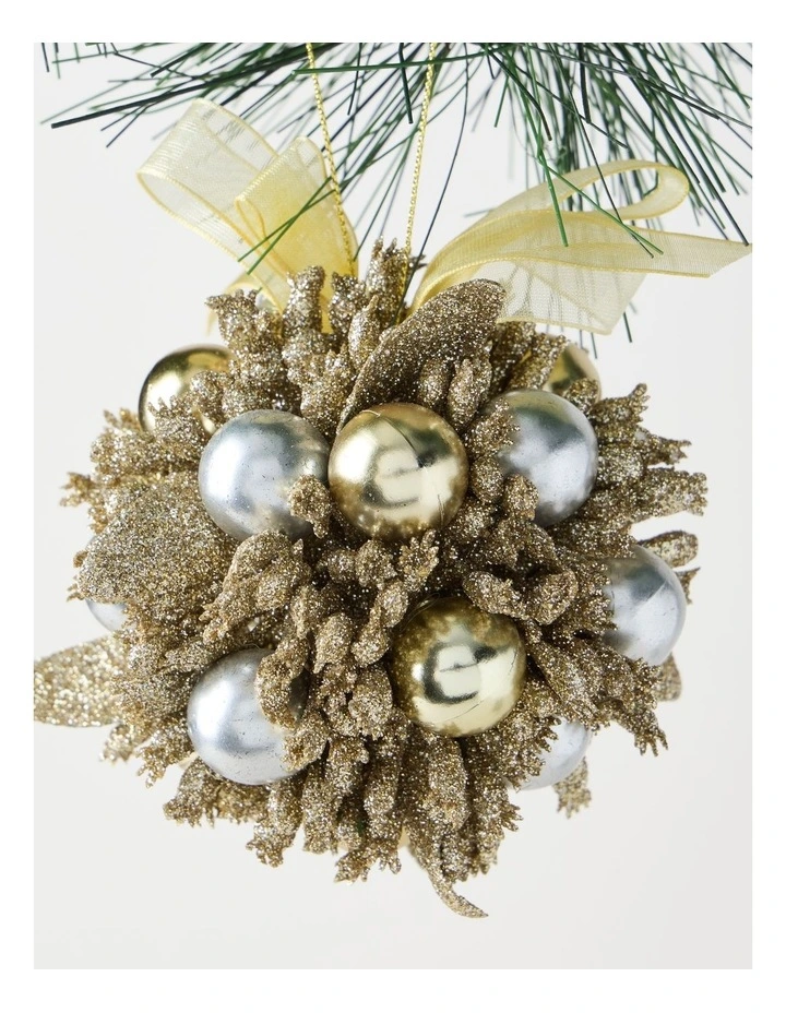 Luxe Christmas Champagne Plastic Berry Kissing Ball image 2