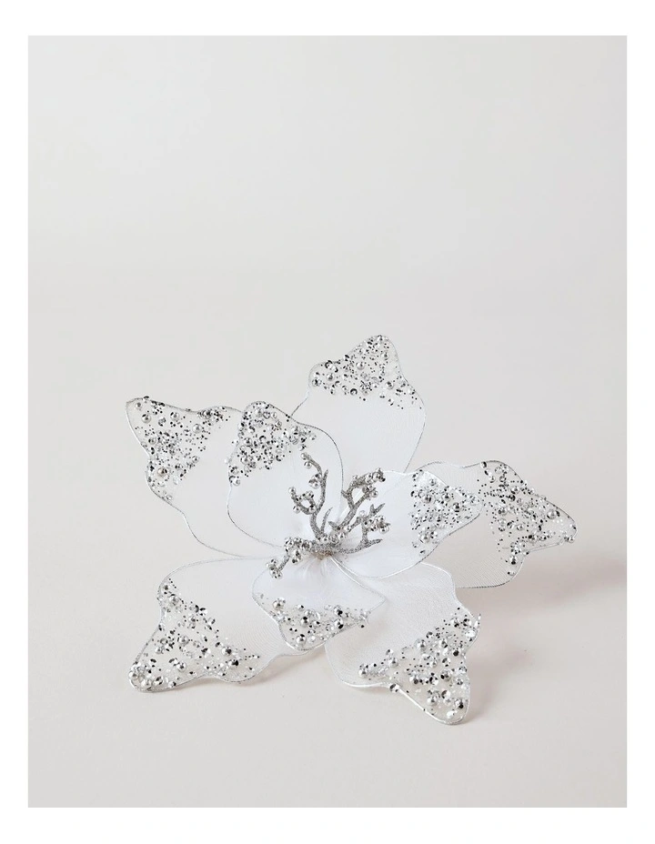 Luxe Christmas Champagne Poinsettia on Clip image 2