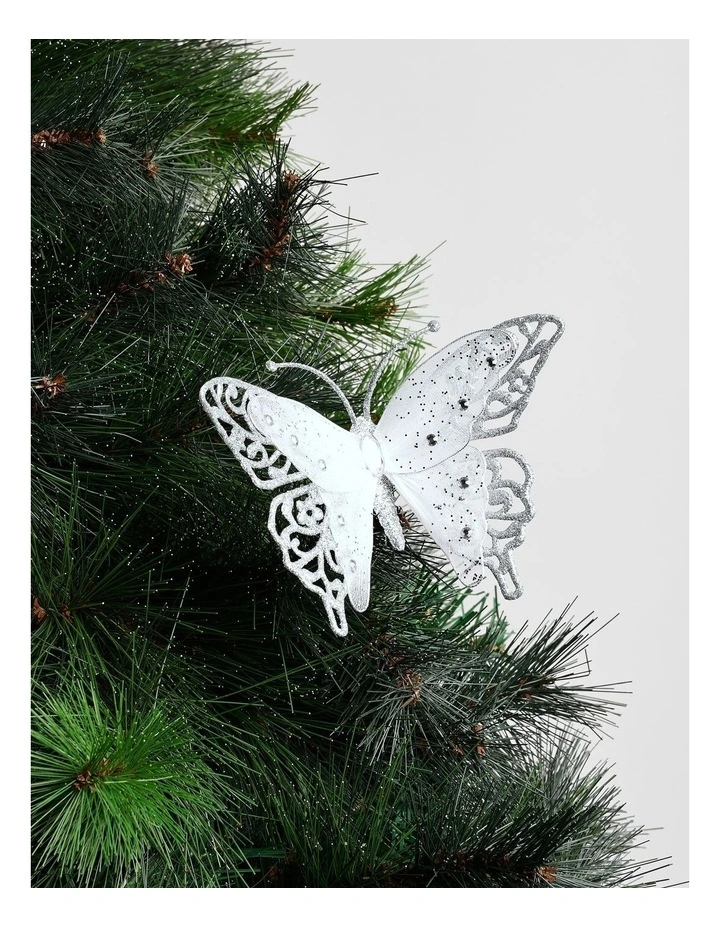 Luxe Christmas Glitter & Mesh Butterfly Clip image 1