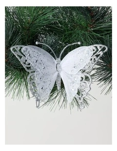 Luxe Christmas Glitter & Mesh Butterfly Clip