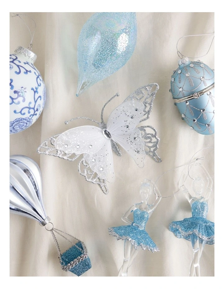 Luxe Christmas Glitter & Mesh Butterfly Clip image 3