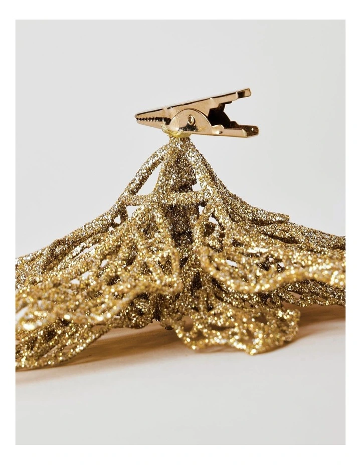 Luxe Christmas 20 cm Glittered Lace Poinsettia Clip image 4